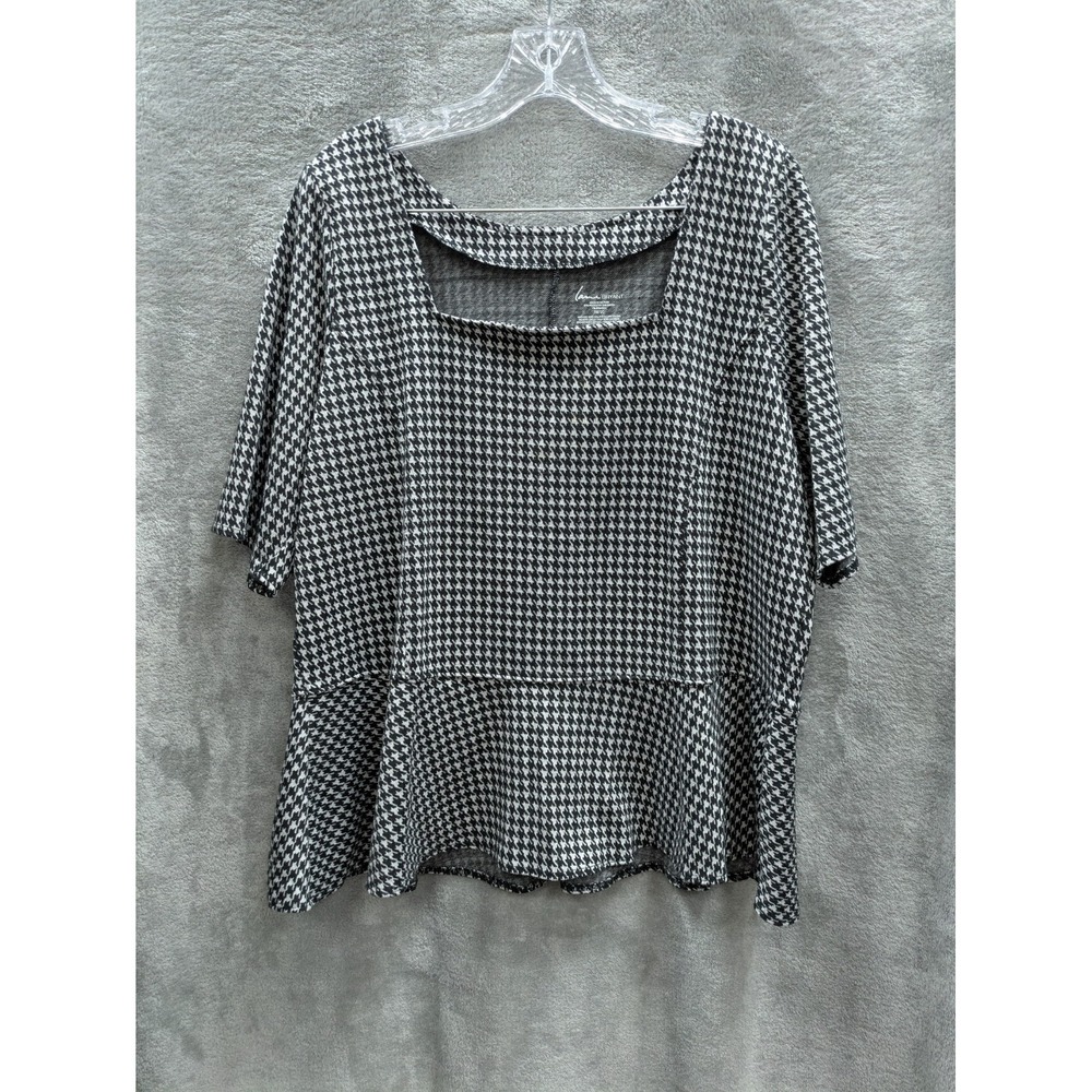 Houndstooth Peplum Top‎ Womens 18/20 Academia Casual